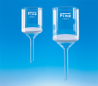 Fineガラスろ過器 25G1 ブフナー型 フィルター直径φ90 細孔100~120μm 容量450mL