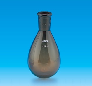 Fine透明共通なす型フラスコ茶50mL 15/25