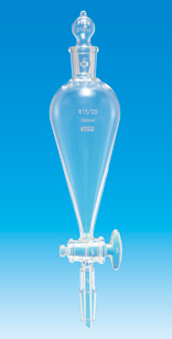 【販売終了】F透明スキーブ分液ロート球栓 200mL 24-24