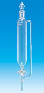 【販売終了】F透明円筒分液ロート管付目盛無球栓200mL19-19