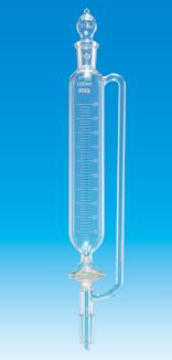 【販売終了】F透明円筒分液ロート管付目盛付球栓100mL15-19