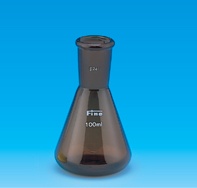 Fine共通三角フラスコ 茶 100mL 15/25