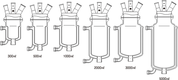ジャケット付反応容器ブルーラベル500mL