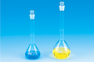 柴田科学 メスフラスコ(全量フラスコ)透明 スーパーグレード ガラス平栓付 白標線 5mL 020060-5A
