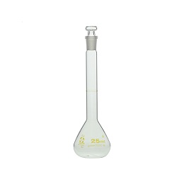 柴田科学 メスフラスコ(全量フラスコ)透明 スーパーグレード 茶標線 25mL 020060-025A