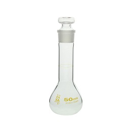 柴田科学 メスフラスコ 短形(全量フラスコ) 透明 茶標線 50mL 023080-050A