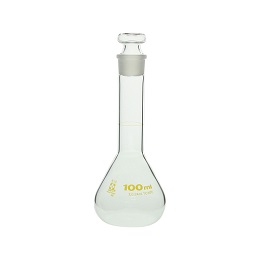 柴田科学 メスフラスコ 短形(全量フラスコ) 透明 茶標線 100mL 023080-0100A
