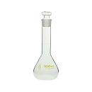 【販売終了】柴田科学 メスフラスコ 短形(全量フラスコ) 透明 茶標線 100mL 023080-0100A