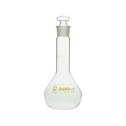 柴田科学 メスフラスコ 短形(全量フラスコ) 透明 茶標線 200mL 023080-0200A