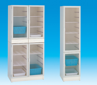 【販売終了】Fine　硝子器具保管庫　W型上段