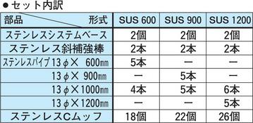 オールステンレスシステムスタンド SUS-900