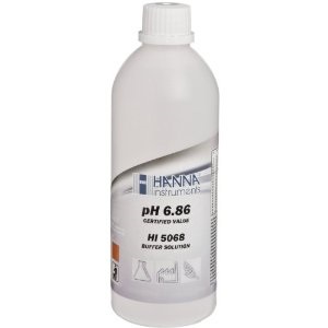 ハンナインスツルメンツ・ジャパン pH標準液(テクニカルタイプ)pH 6.86 @25℃ 証明書付 500mL HI 5068