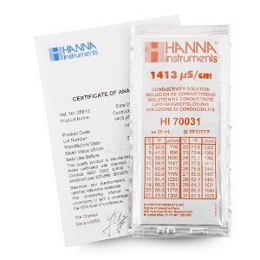 ハンナインスツルメンツ・ジャパン EC標準液(スタンダードタイプ)1413 μS/cm @25℃ 証明書付 20mL×25袋 HI 70031C
