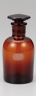 【販売終了】試薬瓶 細口 茶 30mL 人口吹き