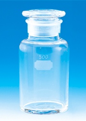 【販売終了】試薬びん 広口透明 120mL 人口吹き