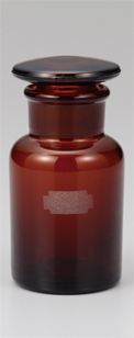 【販売終了】試薬びん 広口茶 60mL 人口吹き