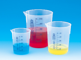 【販売終了】ビーカー　PP　青目盛　3L