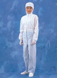 【販売終了】無塵衣 EL-7239B 白　女子続服　M