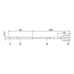 エスペックミック 温度センサ RTH-5020 -50℃〜+200℃ 2.0m